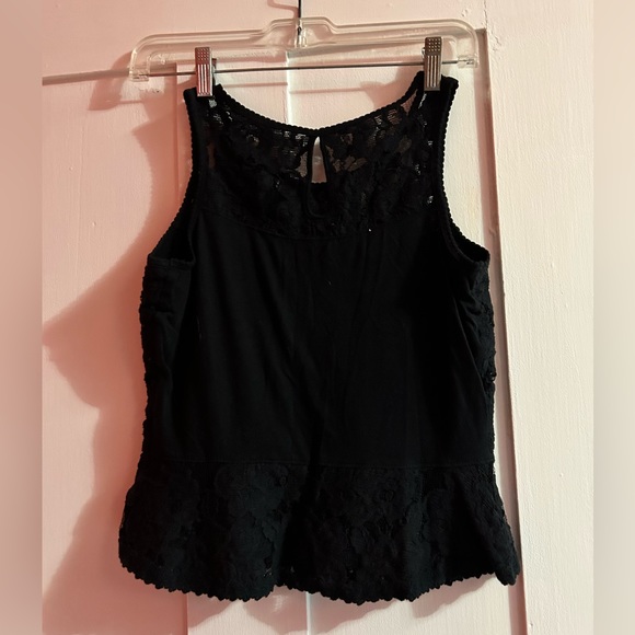 Black Garage Lace Crop Top, Small - Picture 3 of 3